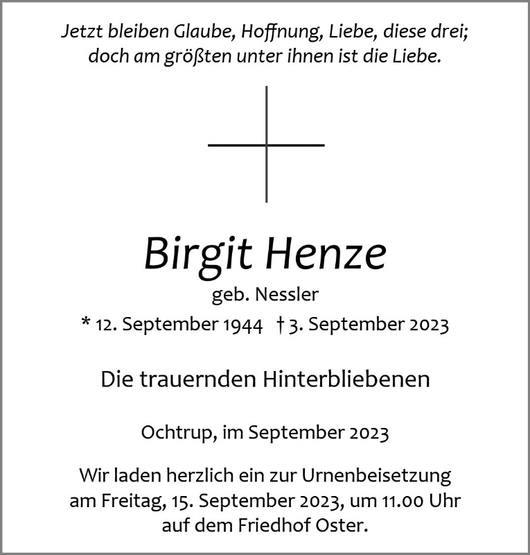 Erinnerungsbild für Birgit Henze