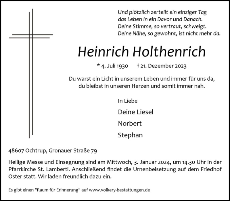 Erinnerungsbild für Heinrich Holthenrich