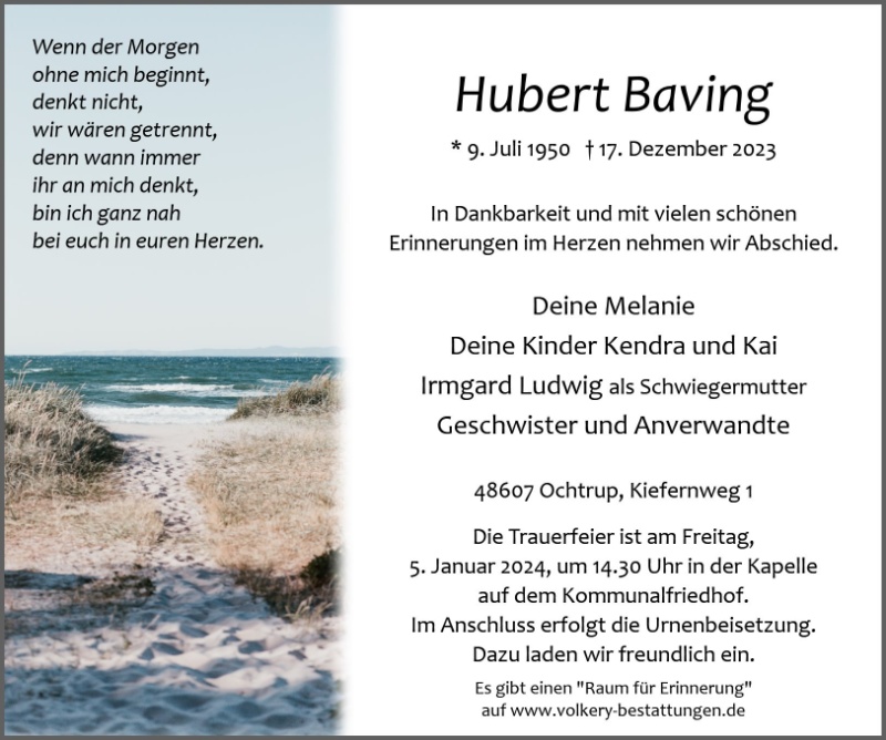 Erinnerungsbild für Hubert Baving