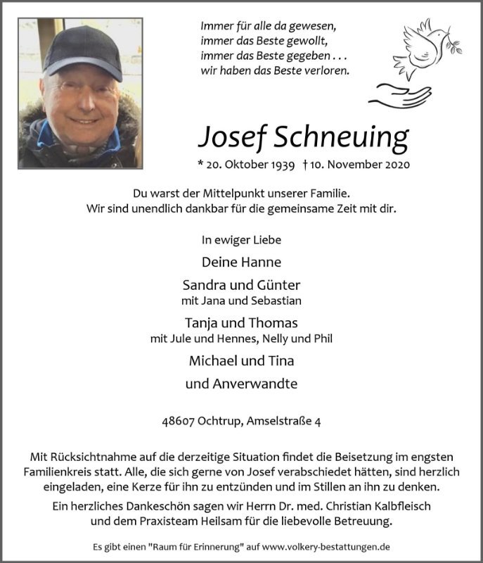 Erinnerungsbild für Josef Schneuing