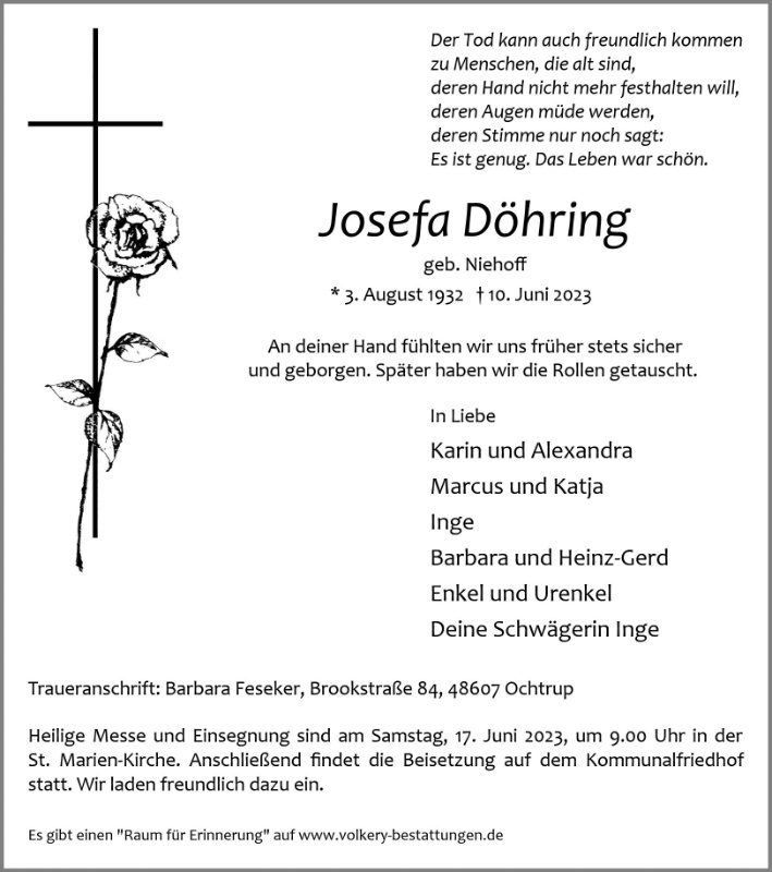 Erinnerungsbild für Josefa Döhring