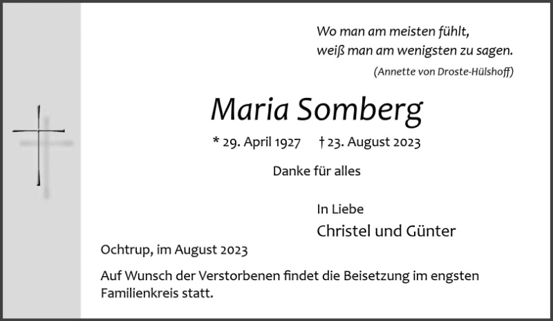 Erinnerungsbild für Maria Somberg