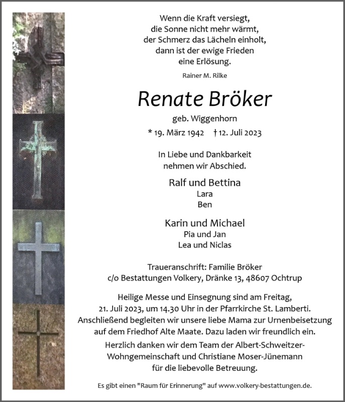 Erinnerungsbild für Renate Bröker