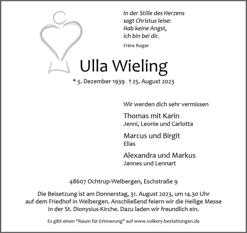 Erinnerungsbild für Ulla Wieling